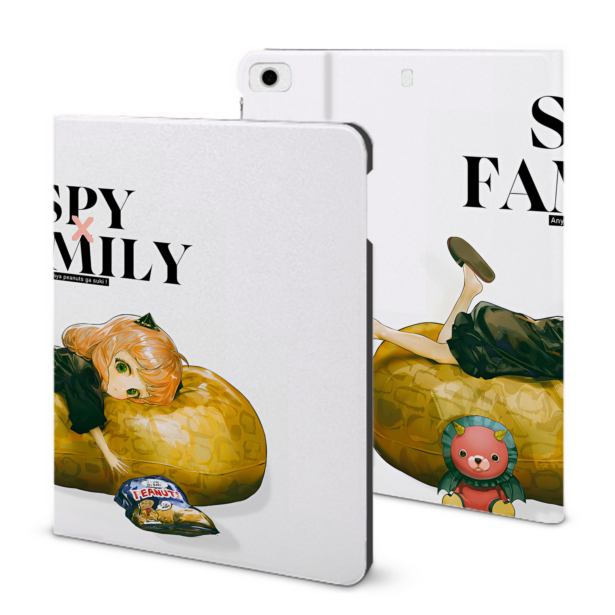 （画像用） SPY×FAMILY间谍家家酒 IPad ケース ブック型 PUレザー TPU 耐衝撃 軽量 薄型 ペン収納なし 全面保護 IPad 各モデル対応